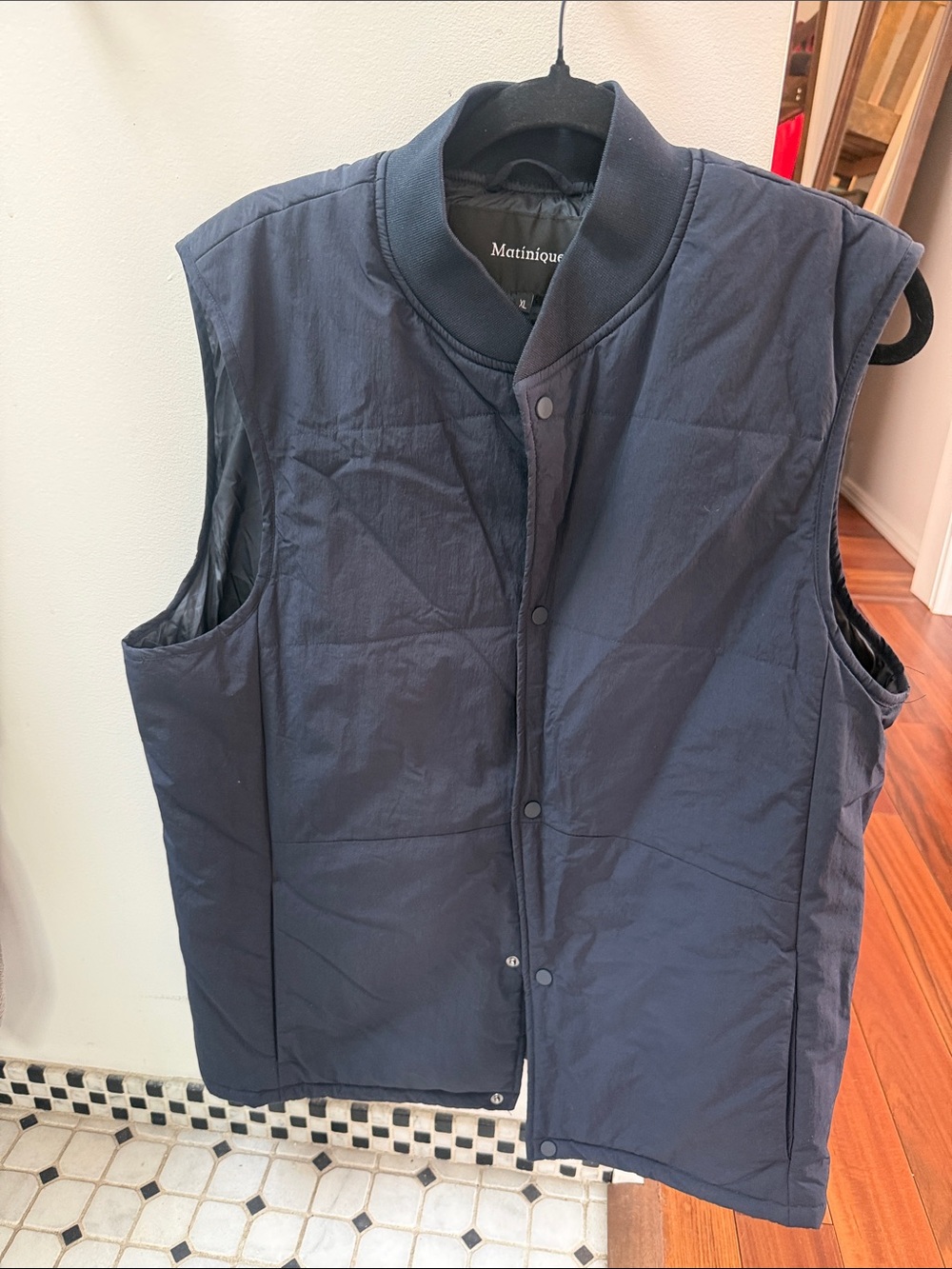 Matinique Men's Dark Blue Quilted Vest